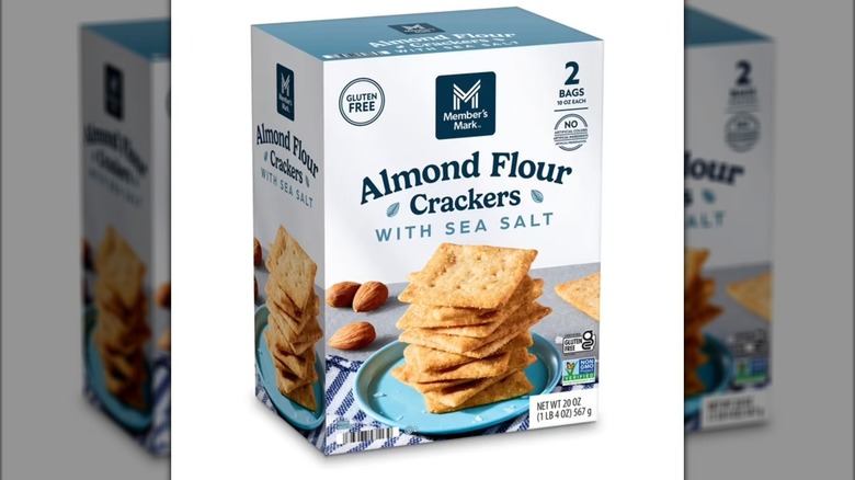 Large box containing gluten free almond flour crackers.