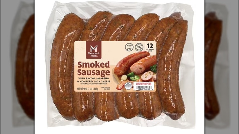 Package of smoked sausage containing 12 links.