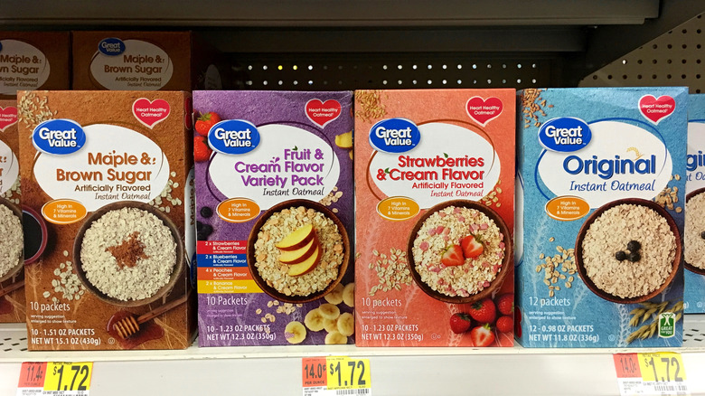 Great Value oatmeal on shelf