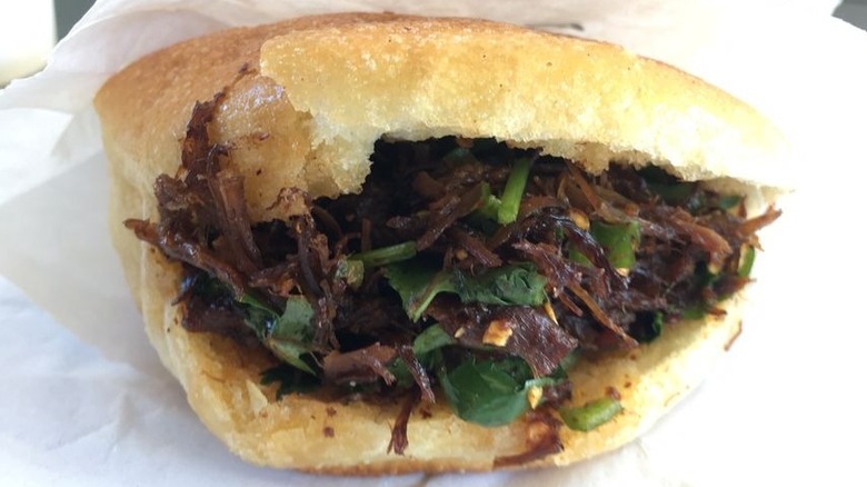 spicy beef Chinese burger