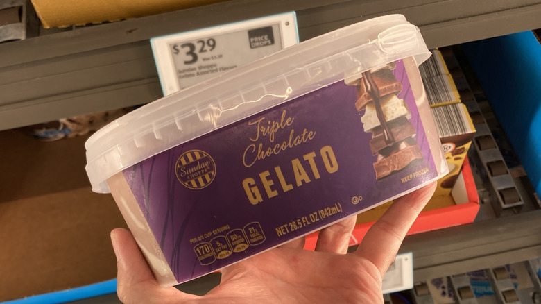 container of Aldi brand gelato