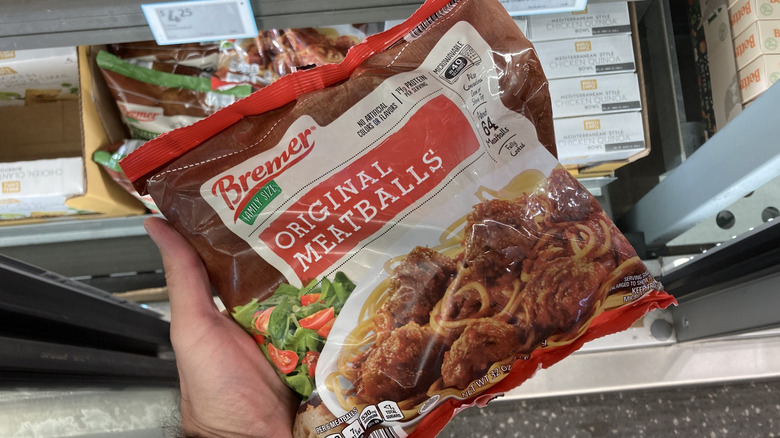 bag of Aldi meatballs