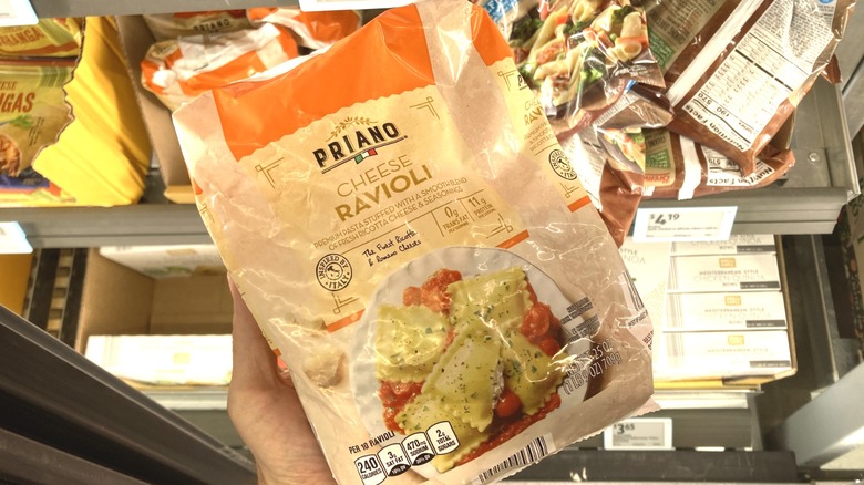 bag of Aldi cheese ravioli