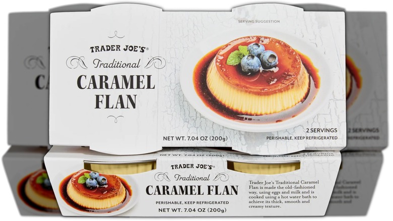 pack with two individual servings of caramel flan