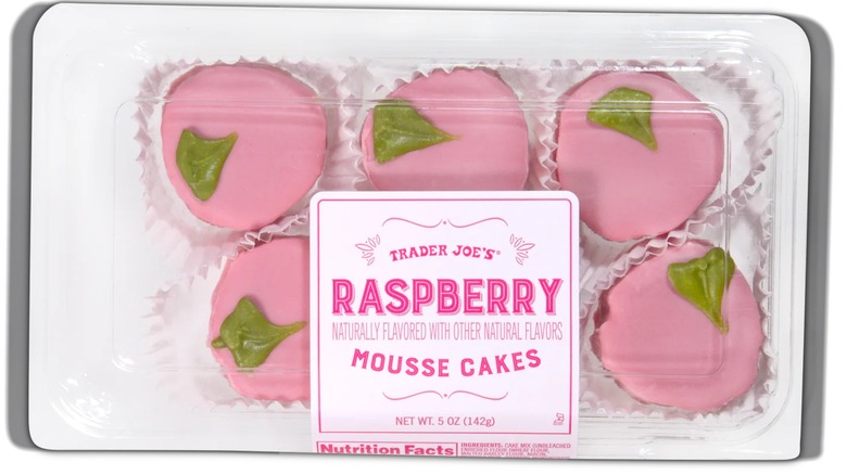 package of raspberry mousse cakes