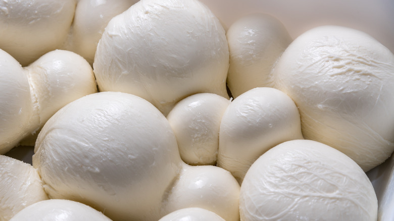 Balls of fresh mozzarella