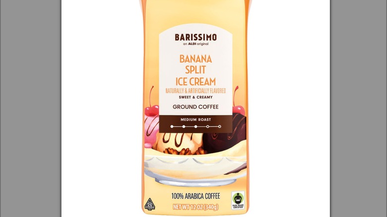 Bag of Barissimo Banana Split Ice Cream ground coffee