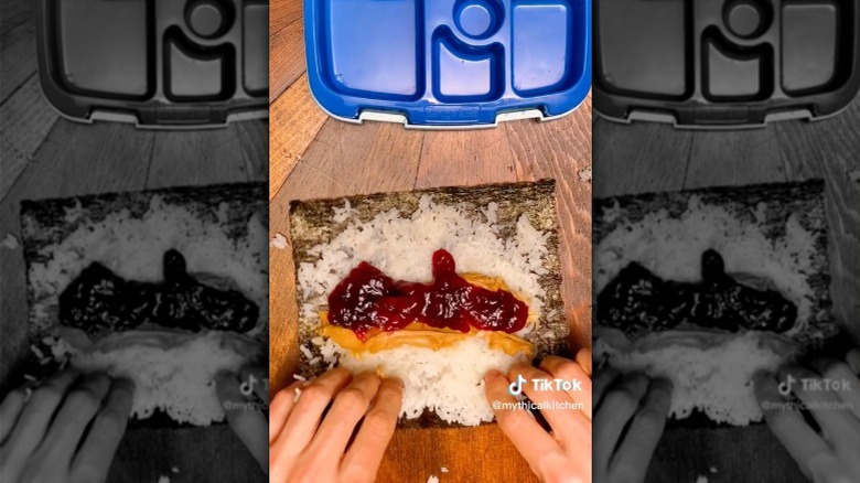 Peanutbutter and Jelly sushi roll