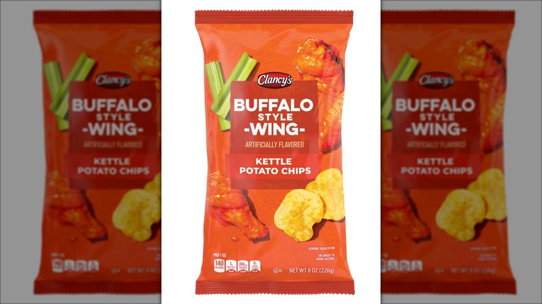 Bag of kettle chips flavored like Buffalo style chicken wings.