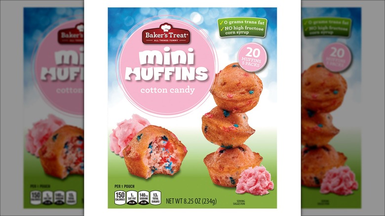 Pack of cotton candy-flavored mini muffins.