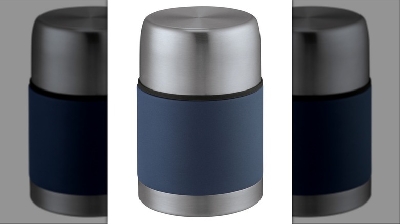 A vacuum-insulated container for storing food.