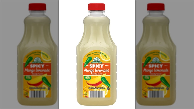 Bottle of spicy mango-flavored lemonade.