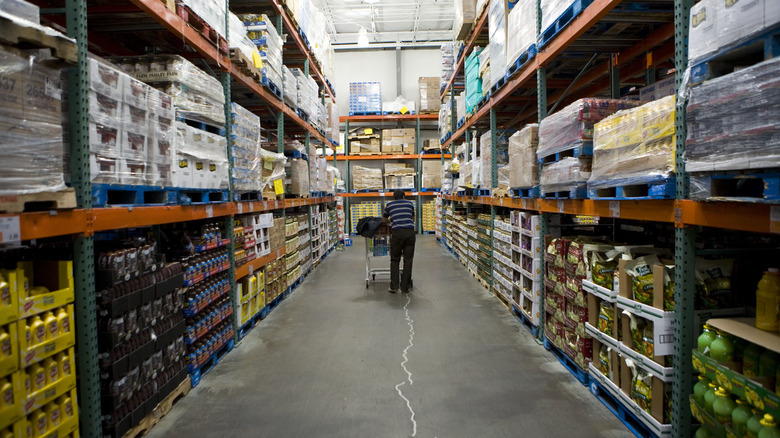 Costco store interior shelves