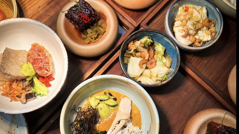 selection of dishes on table at Hed 11