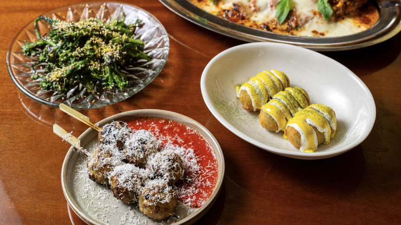 dishes on table at San Sabino