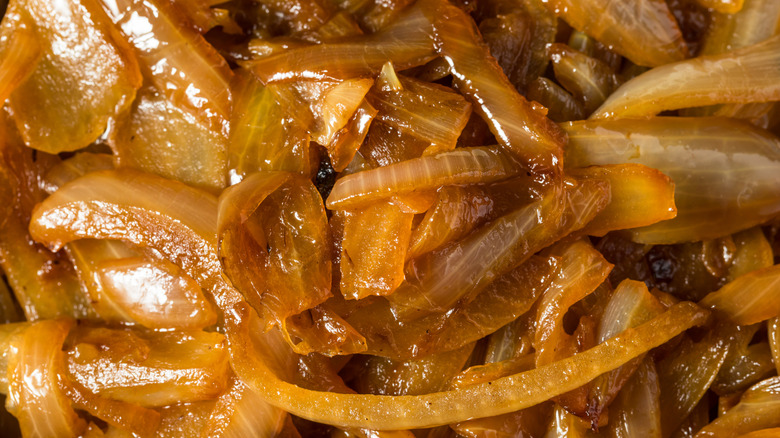 Close up of caramelized onions