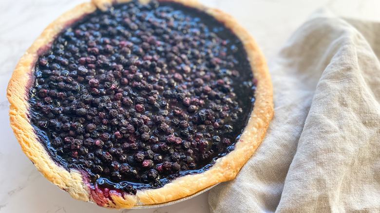 fresh blueberry pie