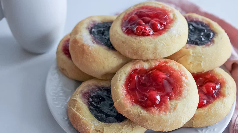 platter of homemade kolaches with berries