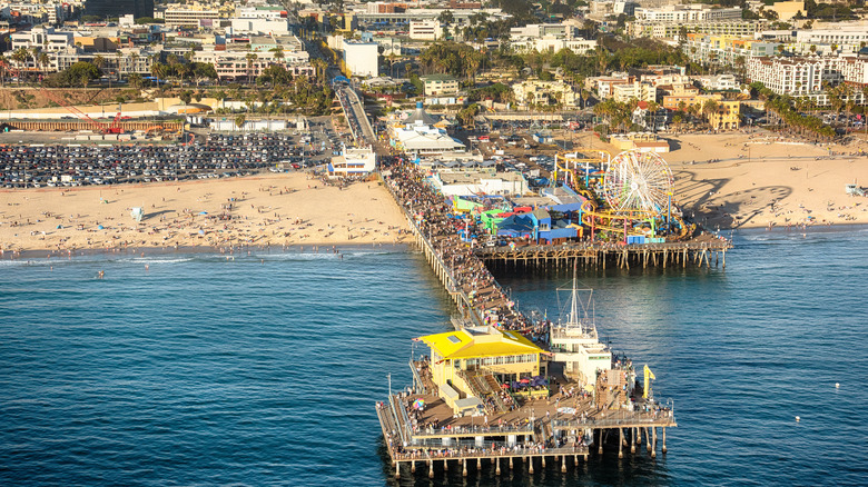 aerial view of Santa Monica pier