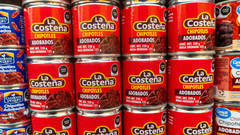 Cans of chipotle in adobo
