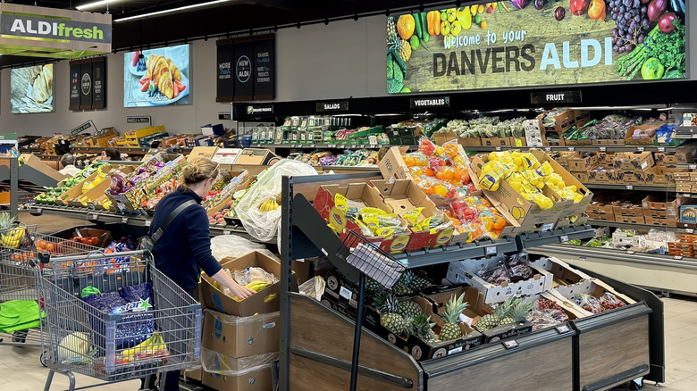 Interior of Aldi store