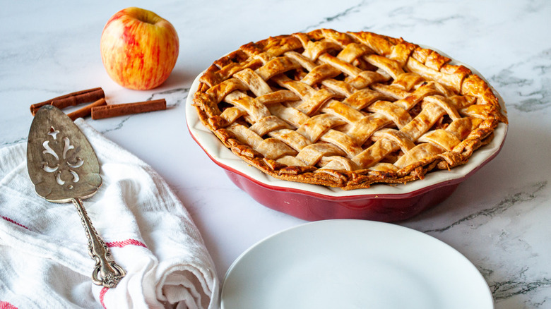 Apple pie with lattice top