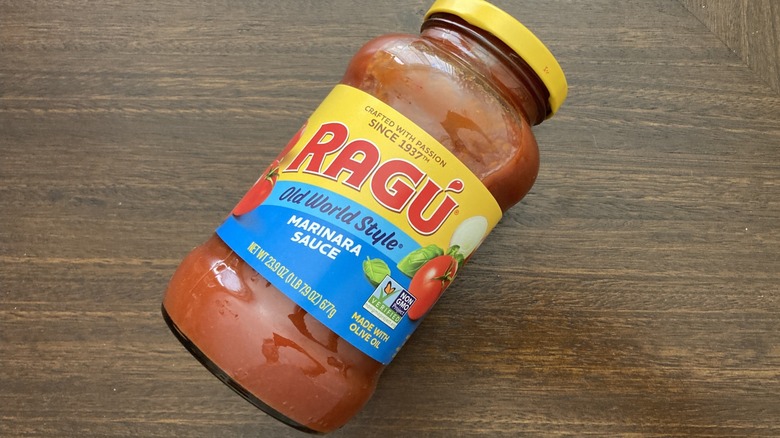 Jar of Ragu marinara sauce