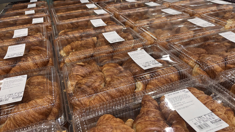 Rows of Costco butter croissants