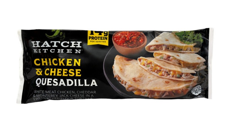 A Hatch Kitchen chicken and cheese quesadilla inside its packaging.