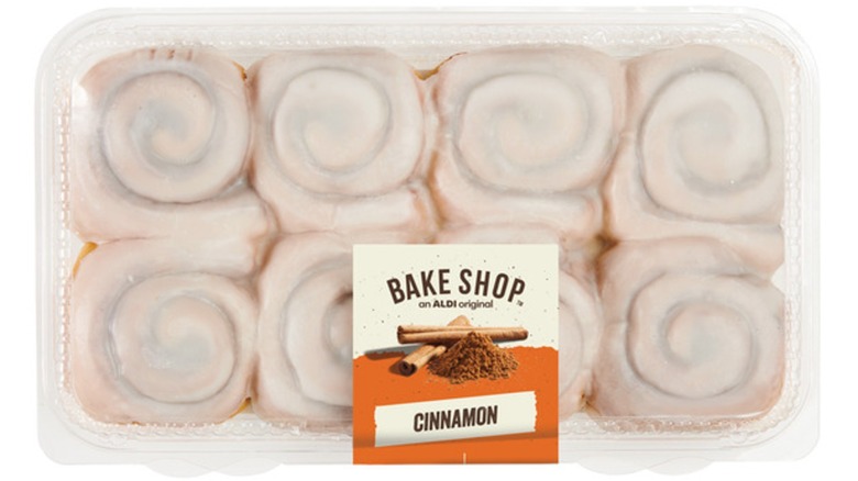 Package of Aldi's Bake Shop cinnamon rolls