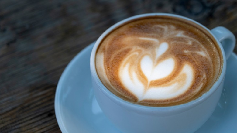 Close up of a hot latte