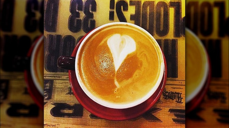 Hot latte from Thinking Cup