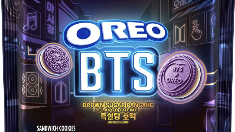 Package of BTS Brown Sugar Pancake Oreo cookies