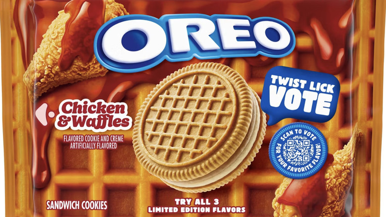 Package of Chicken & Waffles Oreo cookies