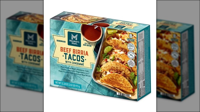 Box of birria beef tacos.