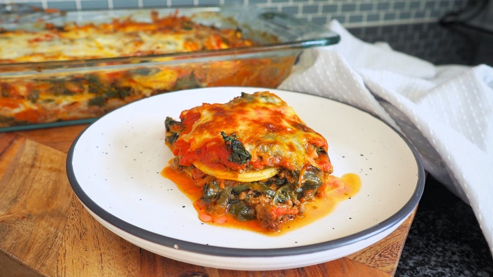 lasagna on plate