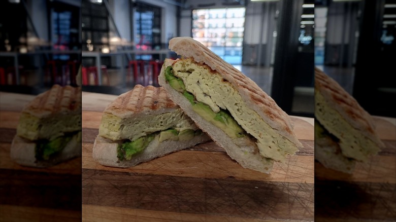 A scratch-made omelet sandwich with avocado from Subito restaurant in Indiana