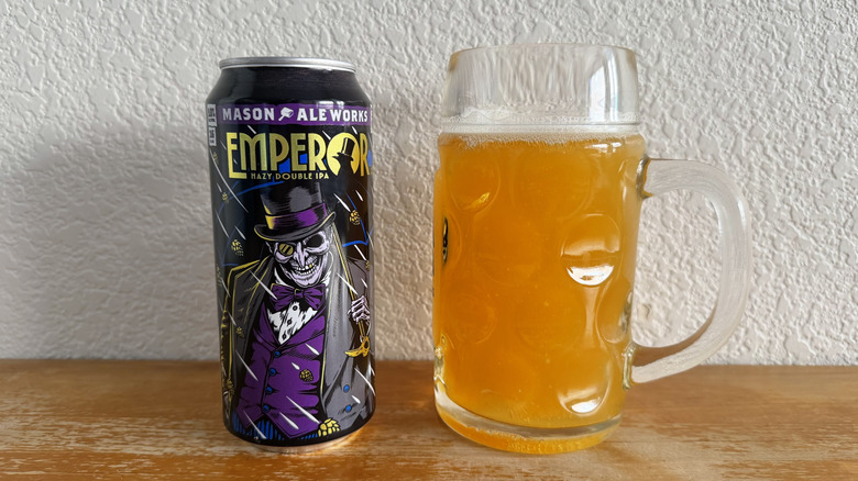 Mason Ale Works Emperor can beside a full glass