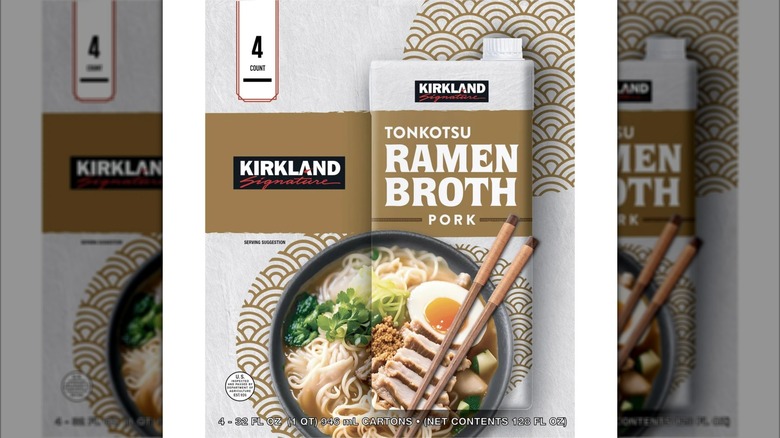 Multi-pack with four cartons of tonkotsu pork broth.