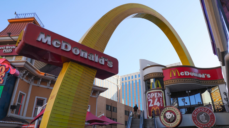 McDonald's sign and golden arches in Las Vegas
