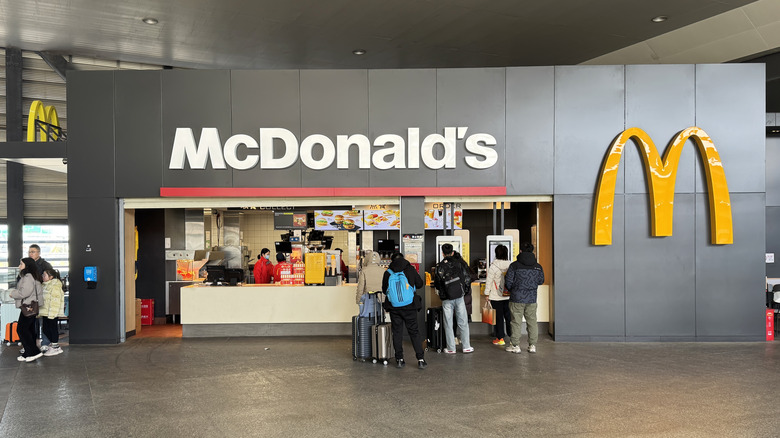 Customers in line at McDonald's