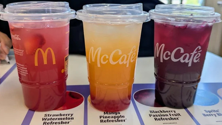 Lineup of three new refresher drinks at McDonald's