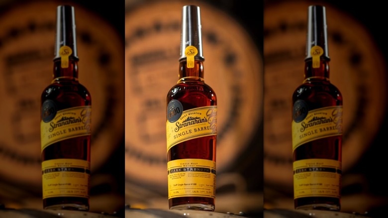 bottle of Stranahans single barrel whiskey