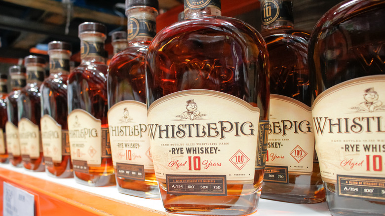 bottles of WhistlePig whiskey