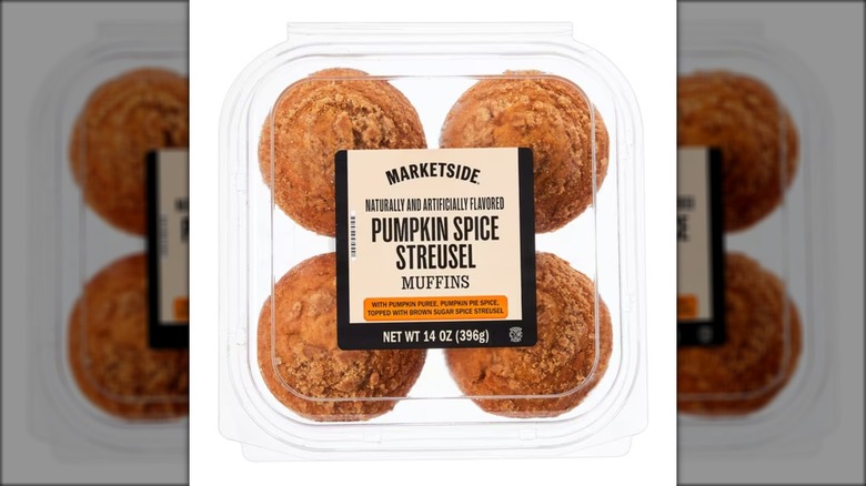 Pack of pumpkin spice streusel-flavored muffins.
