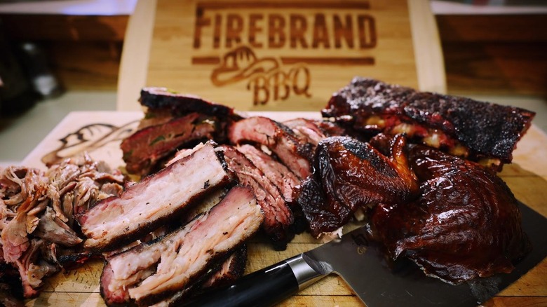 Barbecue resting on a Firebrand BBQ cutting board