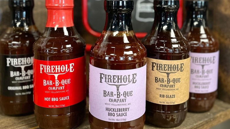Five bottles of Firehole Bar-B-Que sauce