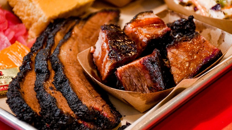 A collection of barbecue on a platter