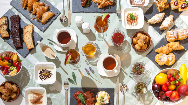 breakfast assortment on table