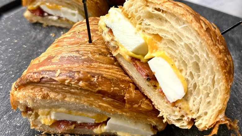 The breakfast club croissant breakfast sandwich